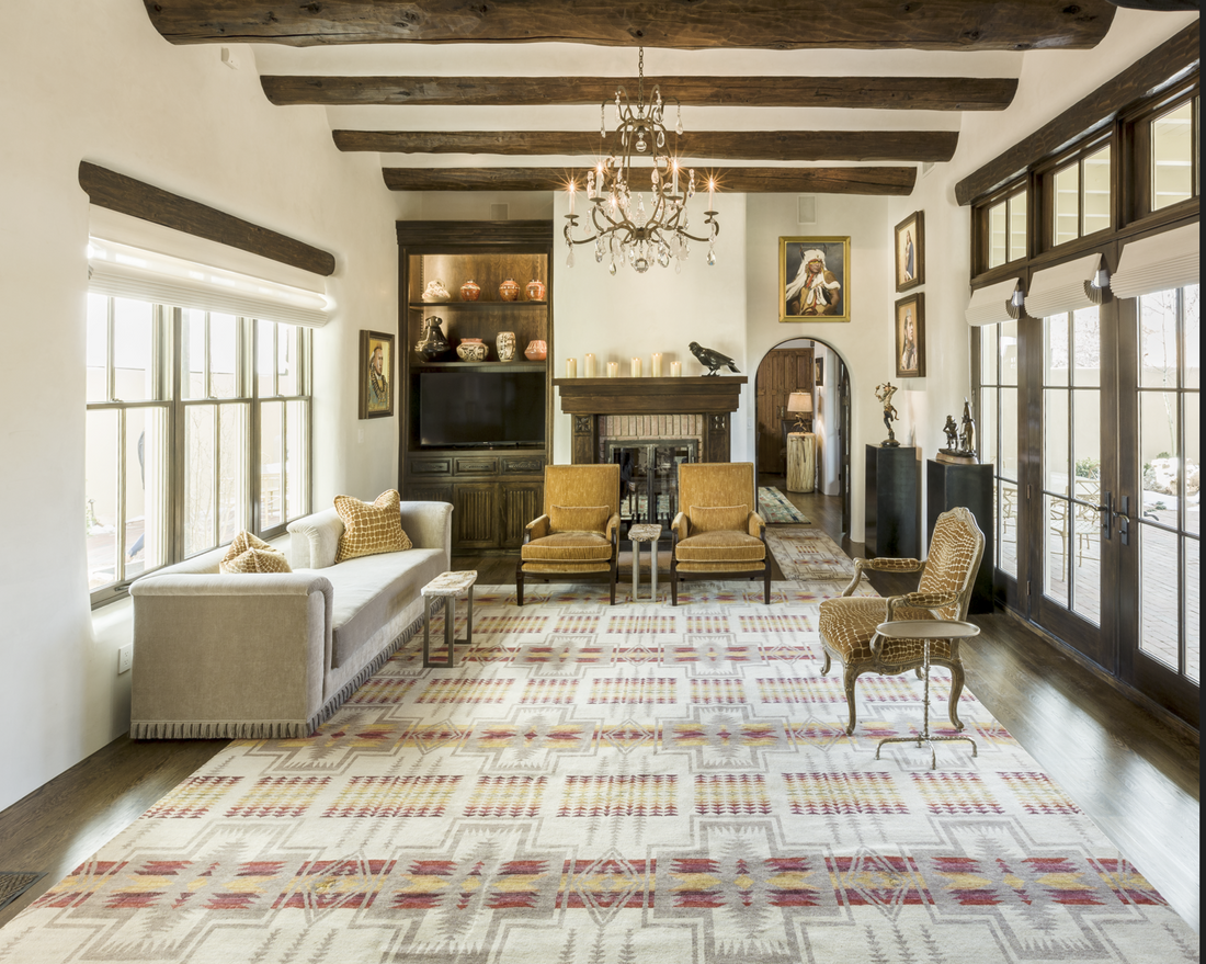 Southwest Looms rug in beautiful southwest room - Diamond W Ranch
