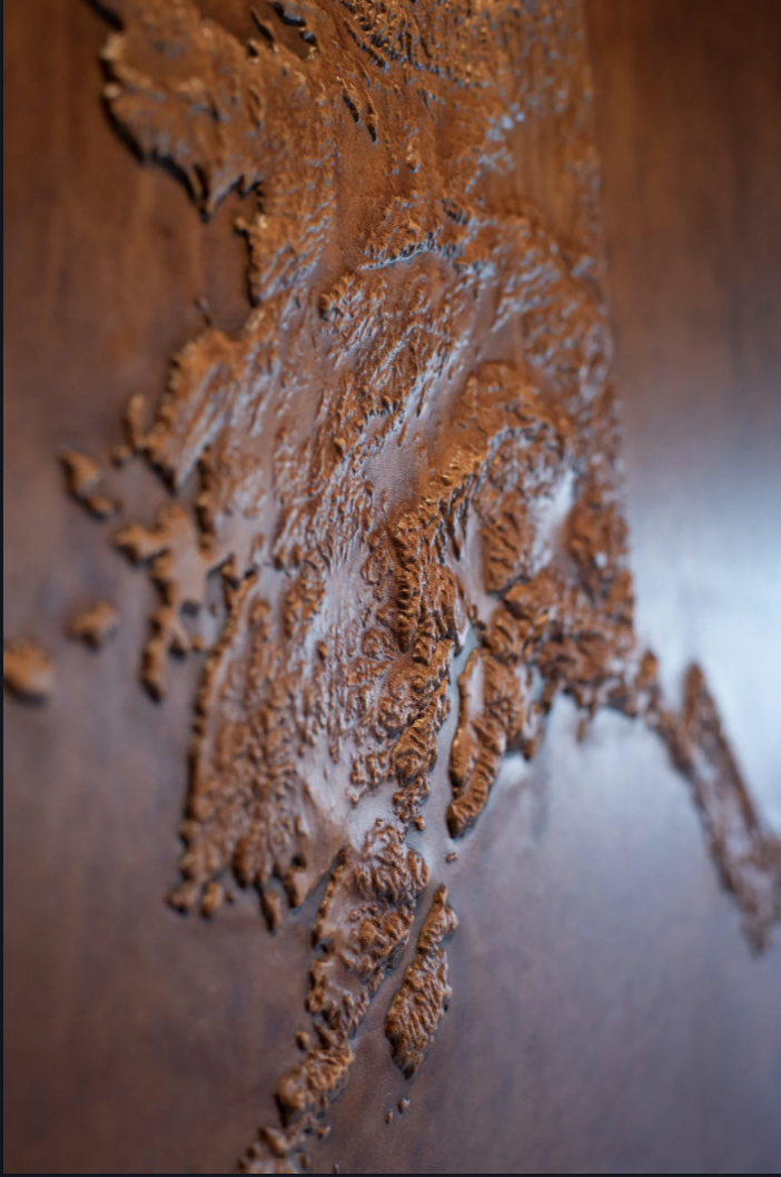 Alaska Leather Topographic Map - Diamond W Ranch