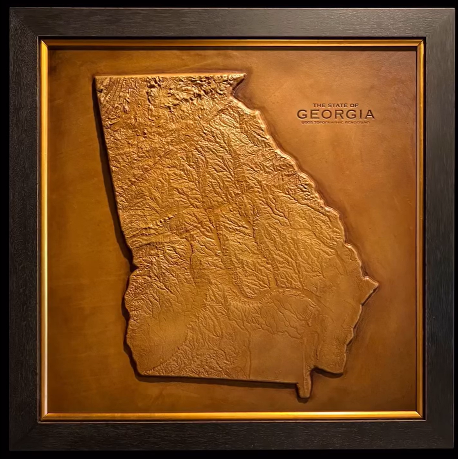 Georgia Leather Topographic Map - Diamond W Ranch