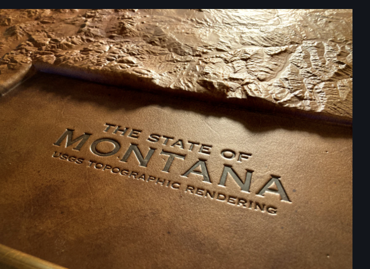 Montana Leather Topographic Map - Diamond W Ranch