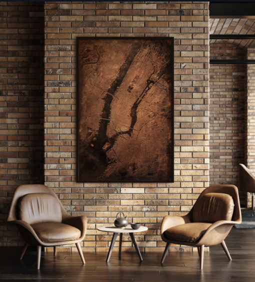 New York Copper Street Map - Diamond W Ranch
