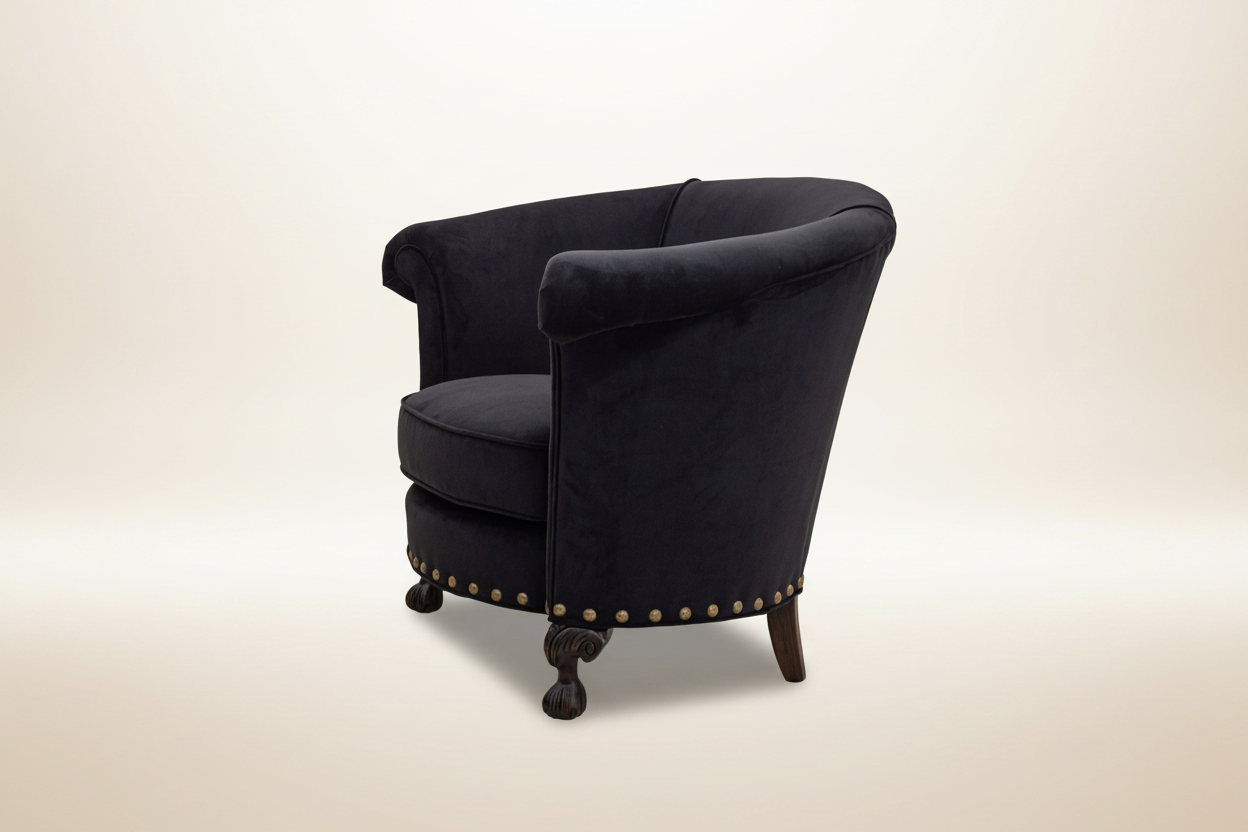 Black armchair on a white background