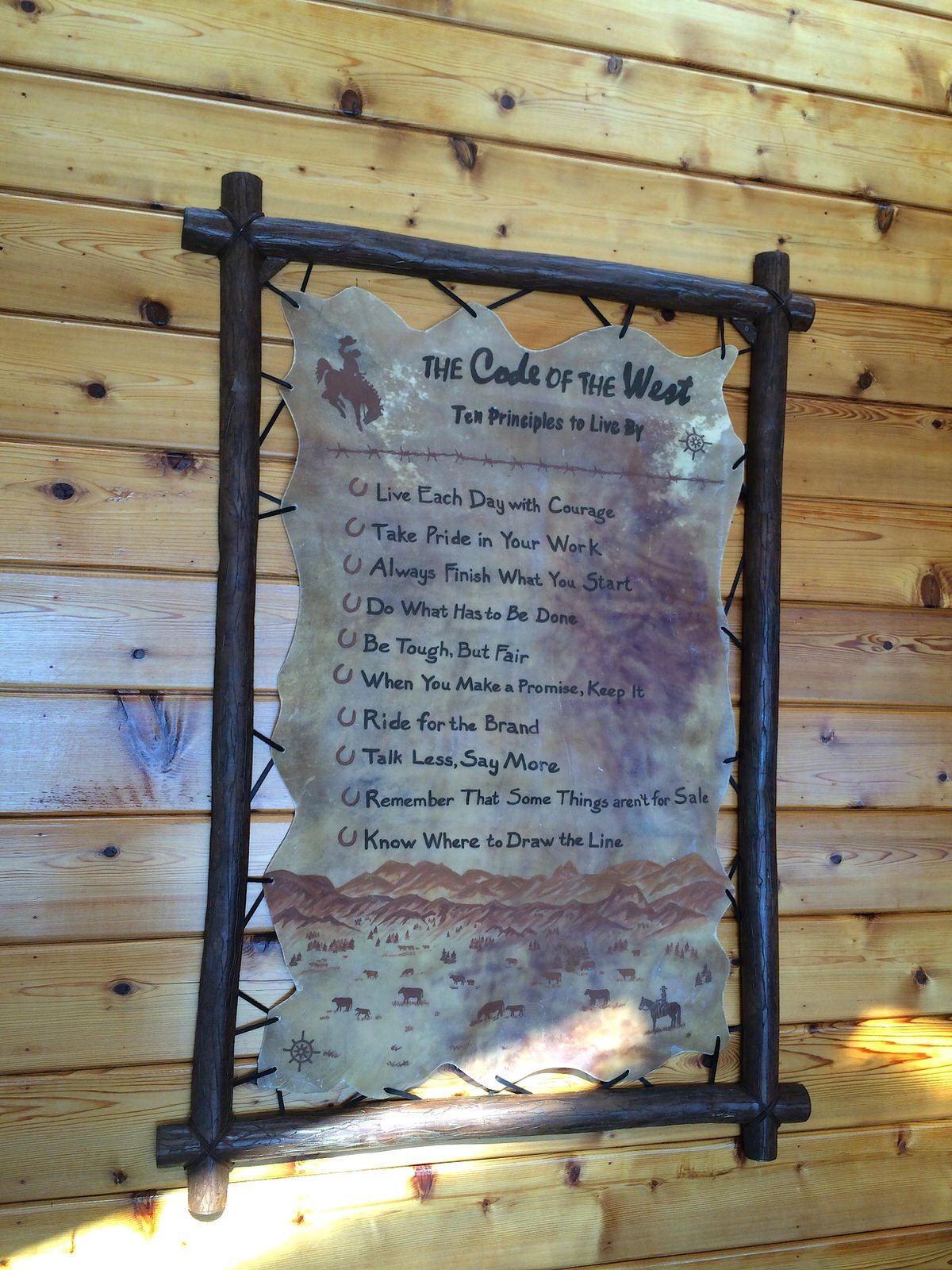 'Code of the West' Sign - Diamond W Ranch