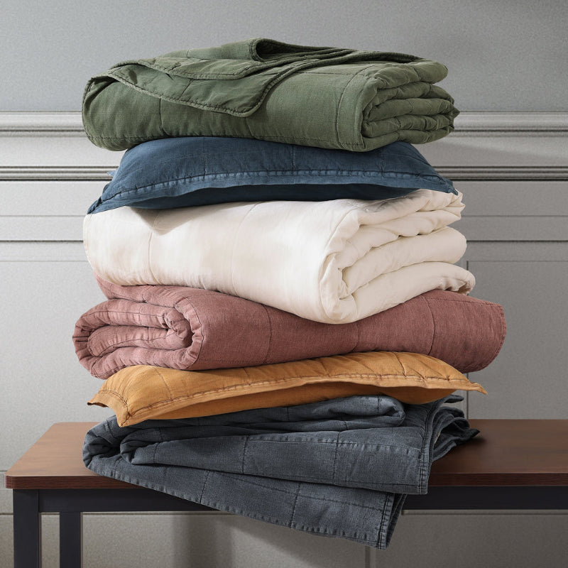 Stonewashed Cotton Canvas Coverlets & Sets - Diamond W Ranch