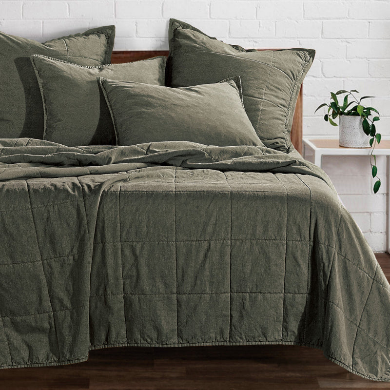Stonewashed Cotton Canvas Coverlets & Sets - Diamond W Ranch