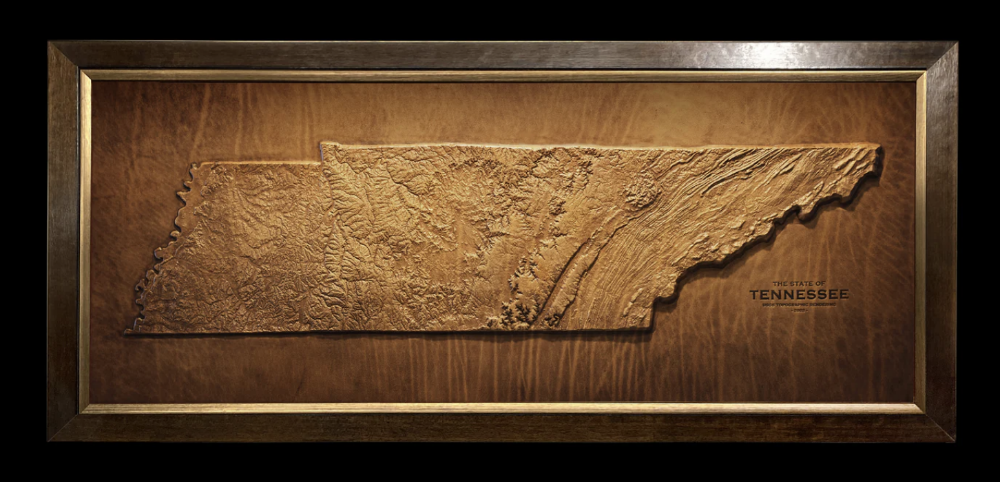 Tennessee Leather Topographic Map - Diamond W Ranch