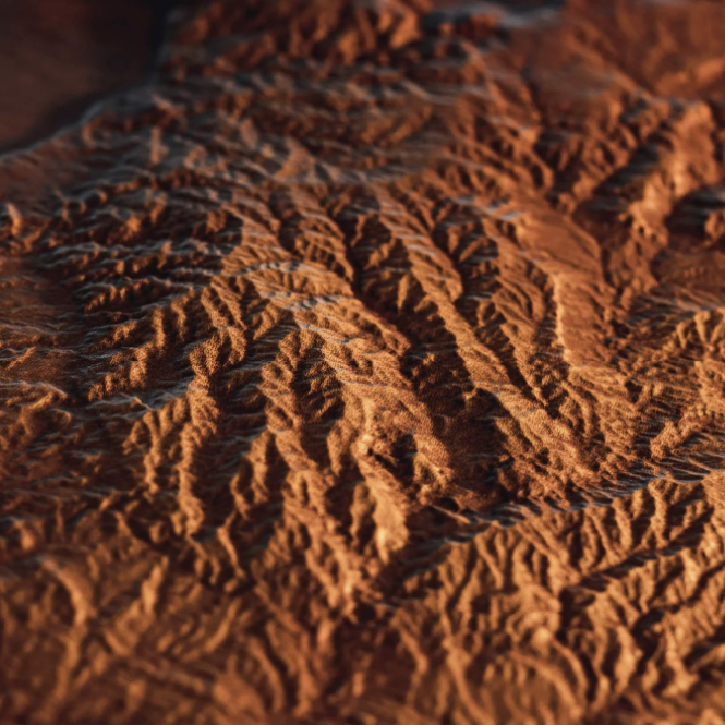 Texas Leather Topographic Map - Diamond W Ranch