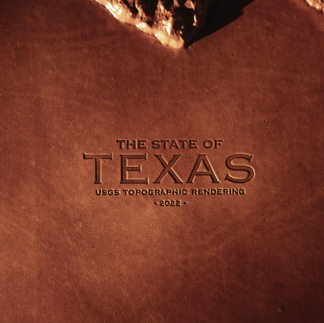 Texas Leather Topographic Map - Diamond W Ranch