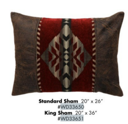 wooded river's gallop claret custom bedding standard sham