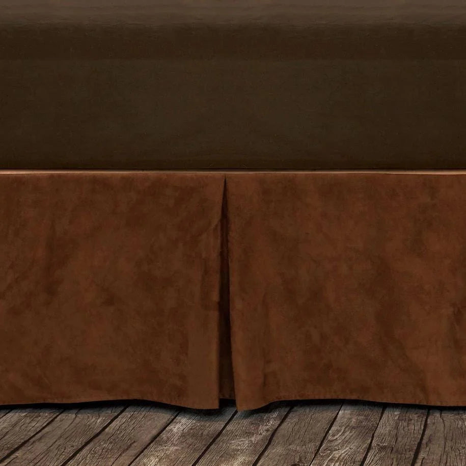 Copper Faux Suede Bed Skirt - Diamond W Ranch