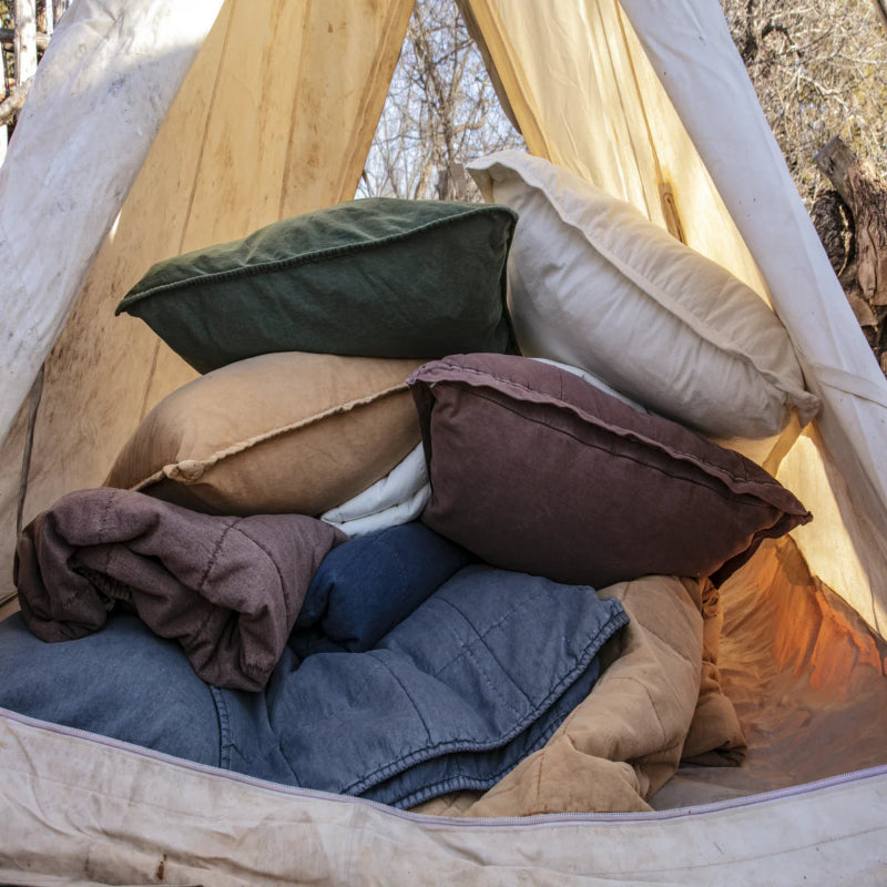 Stonewashed Cotton Canvas Euro Sham - Diamond W Ranch