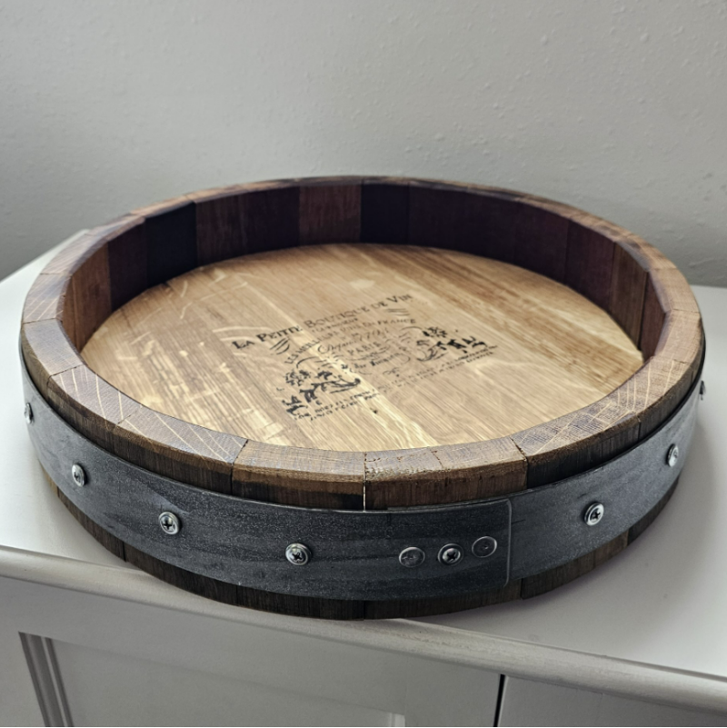 Wine Barrel Lazy Susan - Small - Diamond W Ranch
