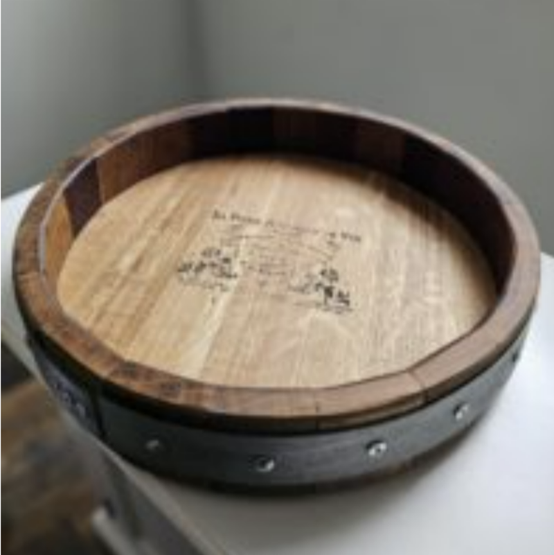 Wine Barrel Lazy Susan - Small - Diamond W Ranch