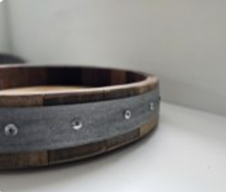 Wine Barrel Lazy Susan - Small - Diamond W Ranch