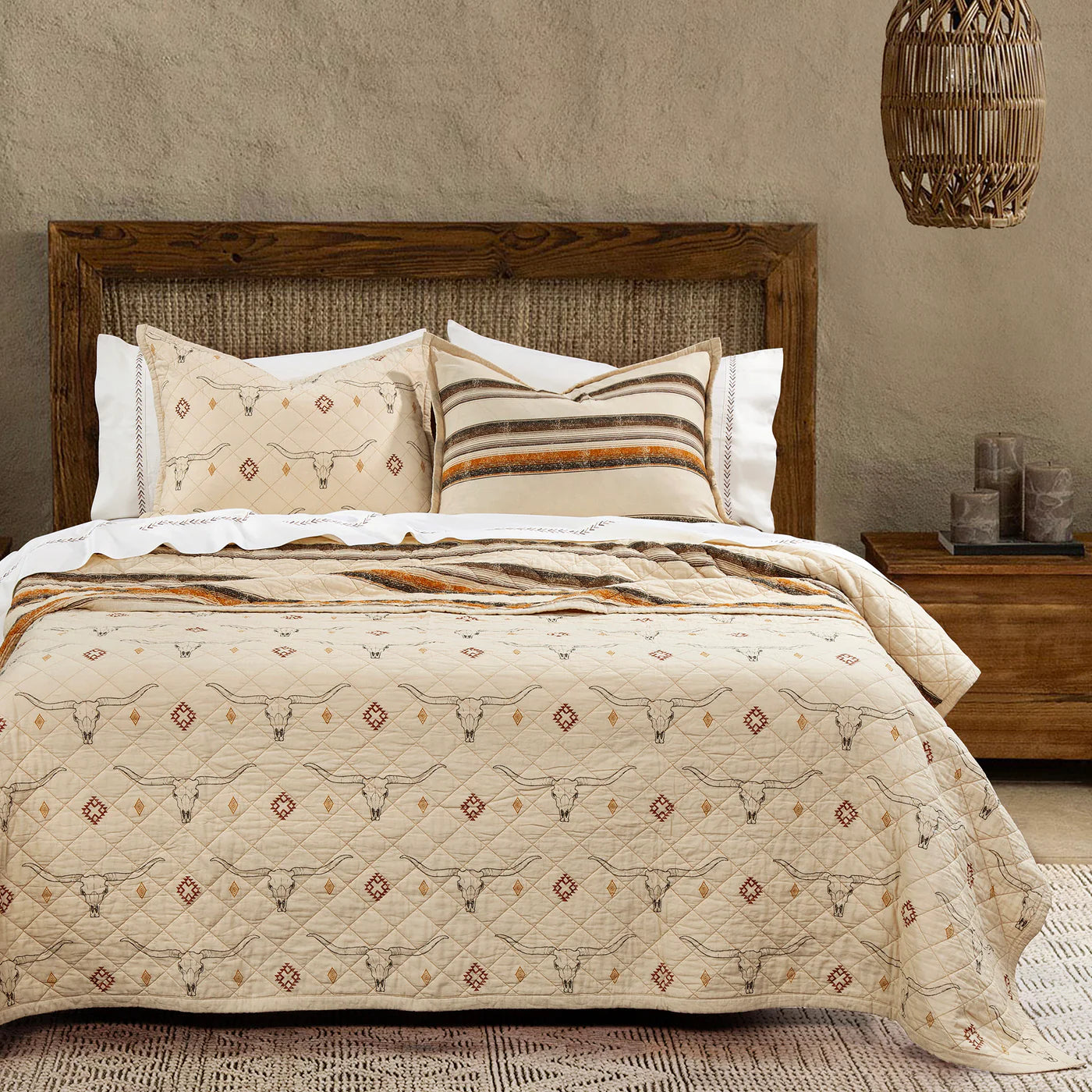 Western Bedding | Maverick Longhorns Quilt Set