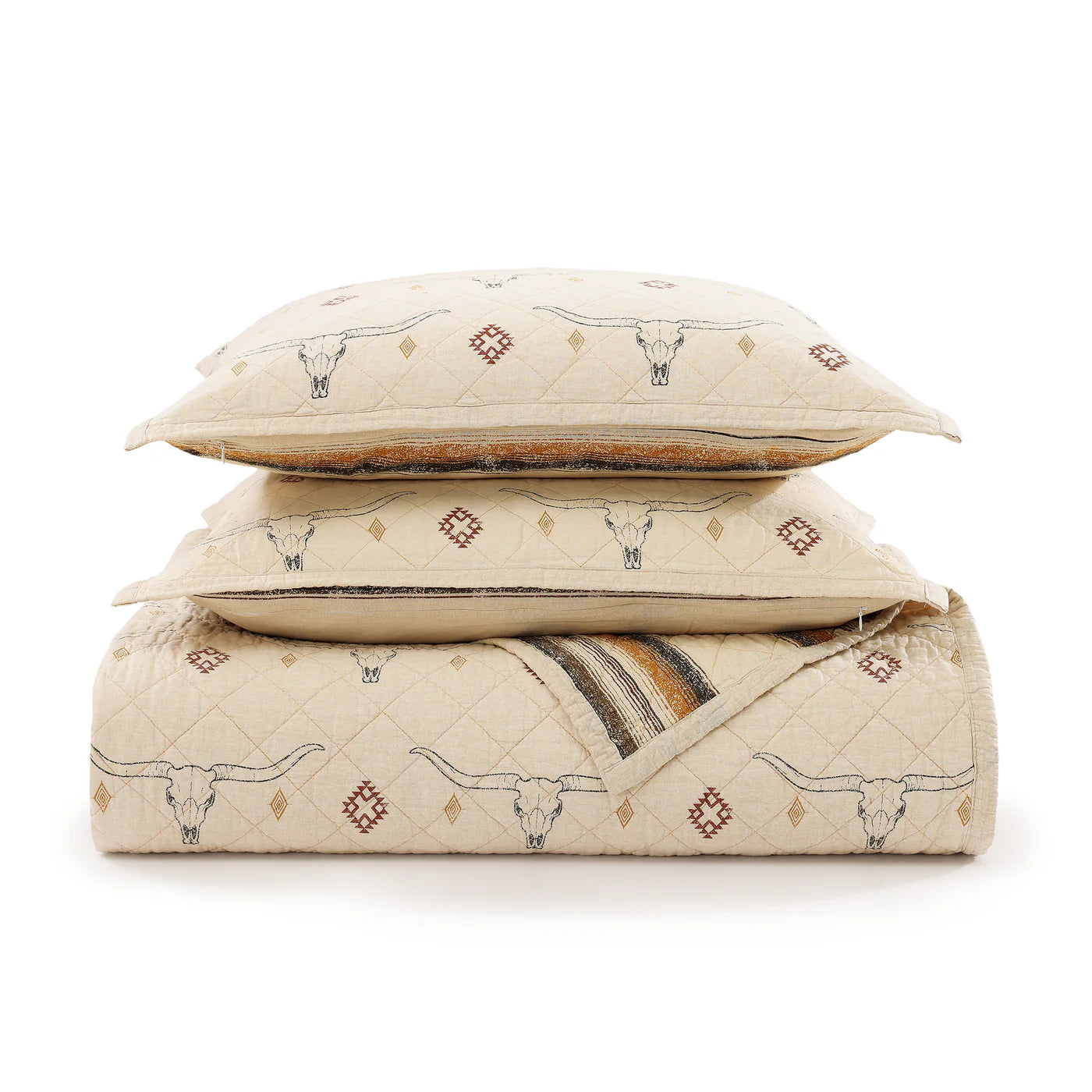 Western Bedding | Maverick Longhorns Quilt Set