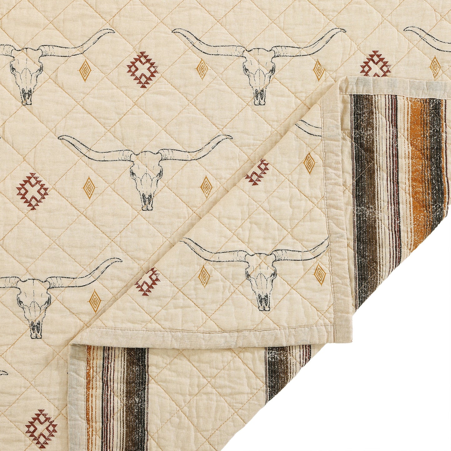Western Bedding | Maverick Longhorns Quilt Set