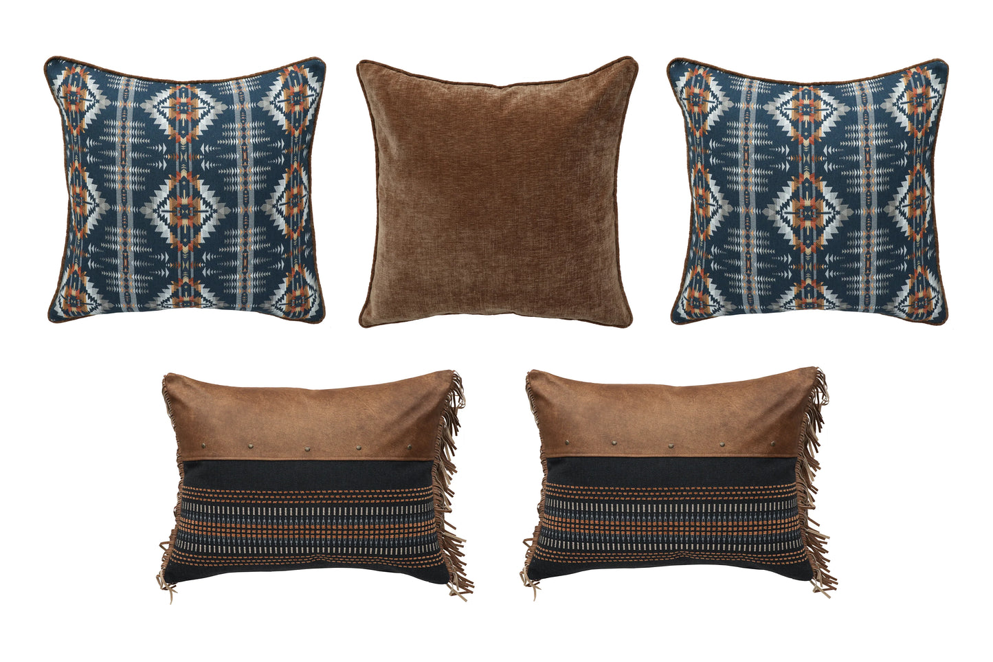 western bedding pillows for moreno midnight set - diamond w ranch