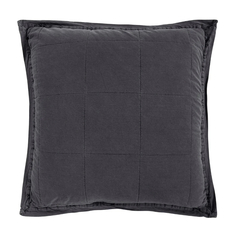 Stonewashed Cotton Canvas Euro Sham - Diamond W Ranch