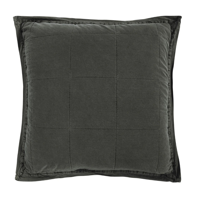 Stonewashed Cotton Canvas Euro Sham - Diamond W Ranch