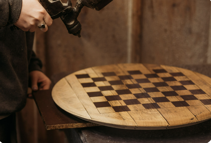 Bourbon Head Chessboard Set - Diamond W Ranch