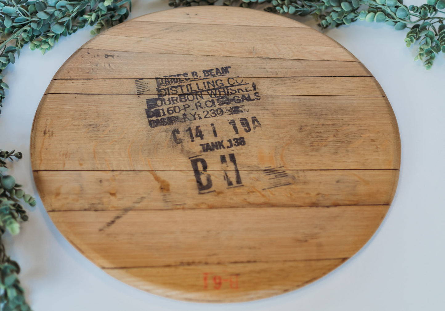 Bourbon Barrel Head lazy Susan - Diamond W Ranch
