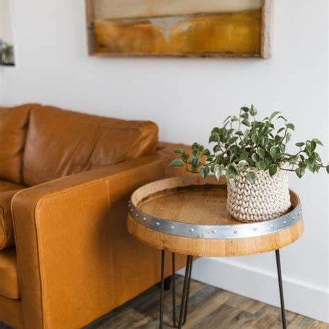 Wine Barrel Table - Diamond W Ranch