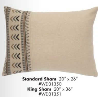 Wooded River Boulder Pillow Sham on white background