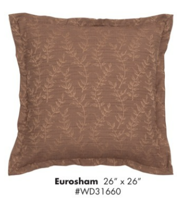 picture of brown euro sham with Autumn Leaf pattern on white background