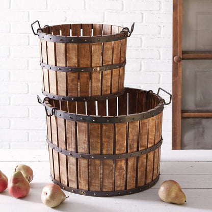 Hand Made Cider Press Basket Set - Diamond W Ranch 