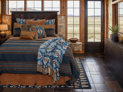 Wooded River | Custom Bedding | Moreno Midnight Coverlet Set