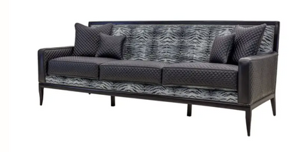 custom quilted contemporary sofa in black