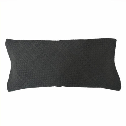 Woven Suede Lumbar Pillow