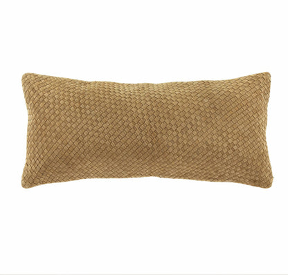 Woven Suede Lumbar Pillow