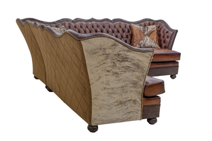 Tufted leather Sectional