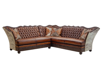 Tufted leather Sectional