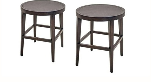 Tall accent table with embossed leather inlay, Diamond W Ranch